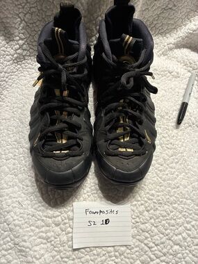 Nike Black Foamposites with Gold Details